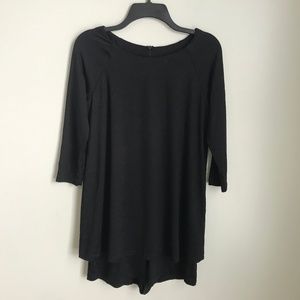 Susana Monaco Black Stretch 3/4 Sleeve Romper